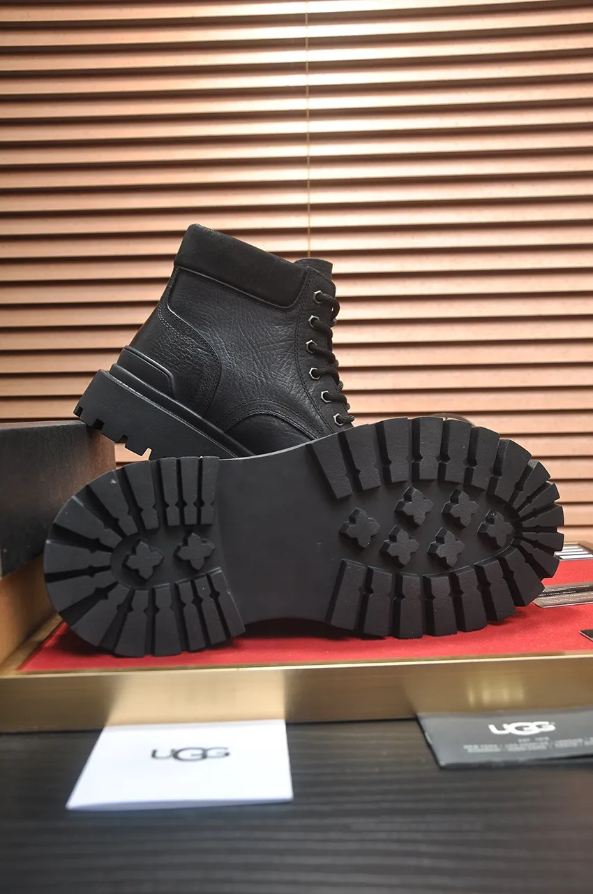 Men's shoes 💰640💶 [UGG] (full wool lining) top-end high-quality fur-in-one warm snow boots from Australia's warm luxury brand men's shoes, UGG-5877 official website synchronized, made of imported cowhide, carefully sewn...Imported rubber foam outsole (comfortable, soft, wear-resistant) The quality is really great...Exquisite workmanship, you can't put it down at first sight, available in sizes 39-44